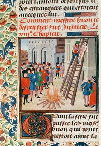 Ms Fr 2643 fol.11ヒュー・デスペンサーの処刑、フロワサーツ・クロニクル 作： French School