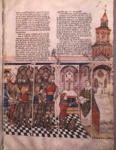 Ms Fr 343 fol。 7聖杯とアーサーの死の探求、誓いの騎士 作： French School