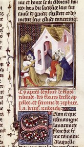 Ms Fr 598 f.97売春婦とクライアント、Des Claires et Nobles Femmes、Giovanni Boccaccio（1313-75）c.1403 作： French School