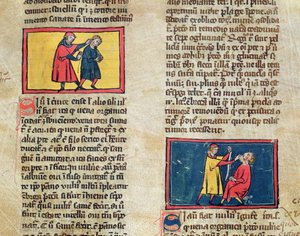 Ms H 89医師と患者、Rogier de Salerne著 『Book of Surgery』から 作： French School