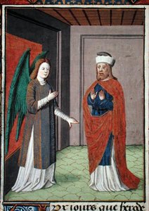 Ms.Hunter 368 f.17v 「天使」 1460年頃（ヴェラム 作： French School