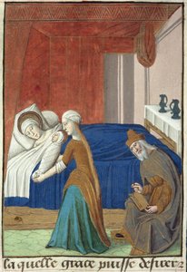 Ms Hunter 36 f.31vザクセンのルドルフ作、ヴィータクリスティ出身の洗礼者ヨハネの誕生c.1300-7778 作： French School