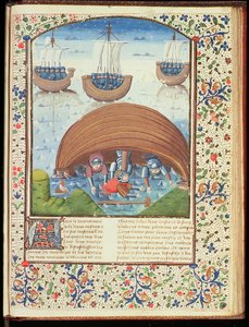 Ms Hunter 371 f.147r運命のセロイカス、プリンスの落下から、ジョバンニボッカチオ（1313-75）1467 作： French School