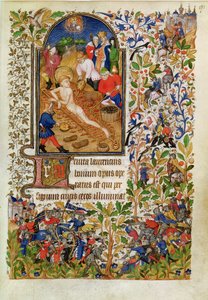 Ms Lat 1156b fol。 171聖ローレンスの殉教、マルグリットドルレアンの時間、c.1426