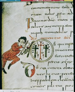 Ms Lat 1248 fol.76vヒロインの頭文字O、Gelloneの秘跡から