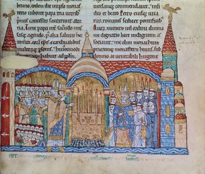 Ms Lat 17716 fol.91 1095年11月の教皇都市II（1042-99）によるクリュニーの教会の奉献 作： French School