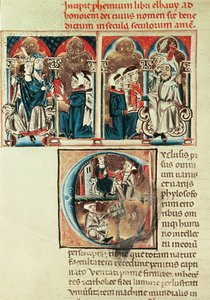 ラットさん6912 fol.1vアラビア語の論文の翻訳をフィリップダンジュに提示するユダヤ人学者 作： French School