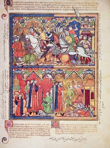 Ms M 638 fol.10rジョシュア、モルガンピクチャー聖書、c.1244-54 作： French School