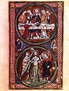 Ms n/a Lat 1392 Fol.3 カナの婚宴とキリストの洗礼 「Psautier a l