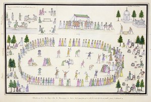 1774年に出版されたジェンティルアルバムのラマダンの終わりを含むイスラム教徒の祭り 作： French School