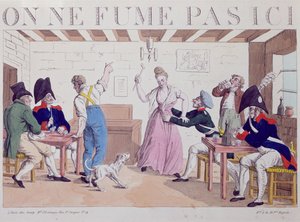 1815年のパリの連合軍の存在に対する禁煙風刺画（カラー彫刻） 作： French School