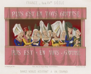 トーナメントに参加する貴婦人 作： French School