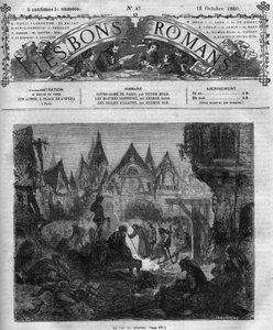 小説シリーズ。ヴィクトル・ユゴー（1802-1885）の「ノートルダム・ド・パリ」。奇跡の宮廷。"Les bons romances "に掲載されたエングレーヴィング