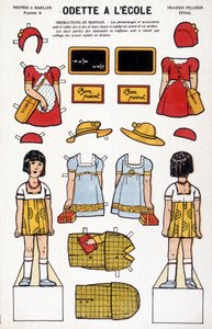 学校のオデット：デコパージュ19世紀 作： French School