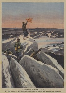 ヒマラヤの山頂にて（カラーリトグラフ 作： French School