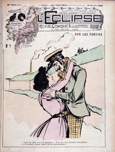 砦の上で：悪ガキ（チンピラ）とその彼女 - Couv.1899年2月16日の "The Eclipse"。 作： French School