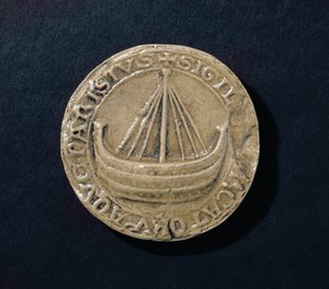 パリ市で現存する最古のアザラシの1つ、1210年頃（ワックス） 作： French School