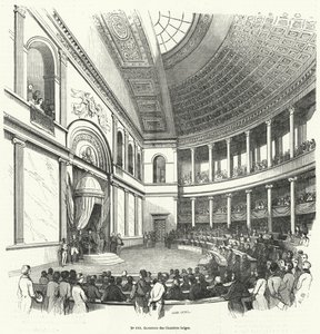 ベルギー議会の下院である下院の開会式(彫刻) 作： French School