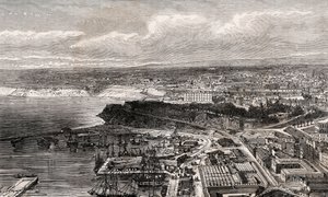 オラン - アルジェリア - V.A.マルト・ブラウンの「La France illustree: Geography, history, statistical administration」に掲載された彫刻。1884 作： French School