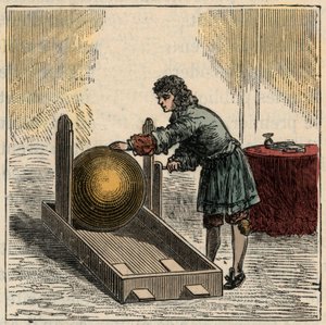 オットー・フォン・ゲリッケ（1602-1686）ドイツの物理学者、初の静電発電機を操作 - 静電機械オットー・フォン・ゲリッケ（Otto de Guericke