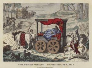 リクライニングキングを運ぶ牛車 作： French School
