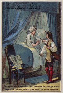 彼が有名になると予測された彼女の夢を語ったパガニーニの母親 作： French School