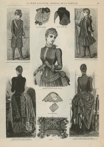 La Mode Illustree、1885年のページ 作： French School
