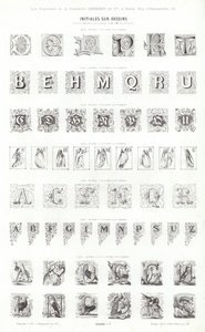 Vignettes Typographiques」のページ（彫刻）。 作： French School