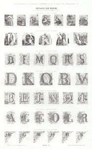 Vignettes Typographiques」のページ（彫刻）。 作： French School