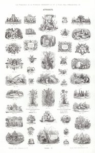 Vignettes Typographiques」のページ（彫刻）。 作： French School
