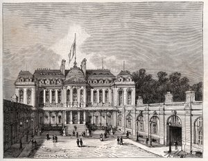 パリのエリゼ宮 - V.A.マルト・ブラウンの「La France illustree: Geographie, Histoire, Administration Statistique」に掲載された彫刻。 作： French School