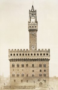 ジュレスアドルフショーヴェによって彫刻されたルネッサンス様式のモニュメント時代の建築物からのヴェッキオ宮殿、またはフィレンツェのシニョーリア宮殿（b.1828） 作： French School
