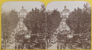 パリ、Arts et Metiers Public Garden、立体視、c.1860 作： French School