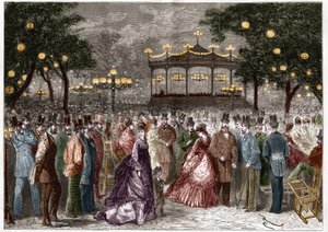 パリ：夏の金曜日、シャンゼリゼのコンサート（Champs Elysees）。 作： French School