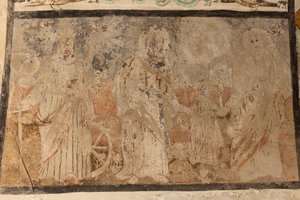 教区教会（Església de la Mare de Déu de Solers）。内部。身廊。壁画。詳細。16世紀（？