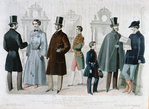 パリのファッション誌、ファッション誌、1858年2月、ニューヨーク（カラー彫刻） 作： French School