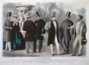 1864年6月、ルプログレのパリ風ファッションプレート（カラー彫刻） 作： French School