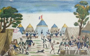 1807年6月30日、GrandeArméeのグレナディアーによってロシアのグレナディアーに与えられたパーティー 作： French School