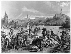 1793年10月、ヴァンデ軍によるロワール川の通過 - ナントのドブレ博物館所蔵。 作： French School