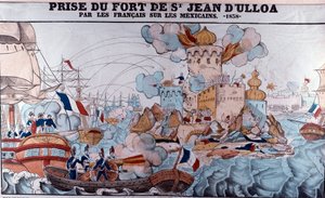 ペストリー戦争：1838年11月27日、フランス軍によるメキシコ侵攻、ベラクルスの戦い（エピナルプリント