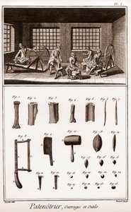 Patenotrier（ロザリオの製造者） - 仕事と道具 - "La Grande Encyclopedie, ou Dictionnaire Raisonne des Sciences, des Arts et des Metiers" (科学、芸術、職業の百科事典または辞書) by Denis Diderot (1713-1784) et Jean d. 作： French School