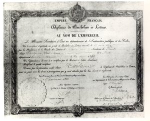 Paul Verlaines Baccalaureat、1862（紙にペンとインク） 作： French School