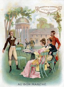 時代の帝国。マルメゾン。1890年頃のクロモリトグラフ「オー・ボン・マルシェ」。 作： French School
