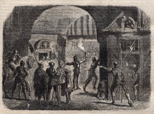 ペリネ・ルクレールがパリのブジの門を夜に開いてブルゴーニュ人に開放する（5月29日 作： French School