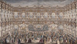 ホテルドヴィルの中庭に建設されたボールルームのパースビュー（カラー彫刻） 作： French School