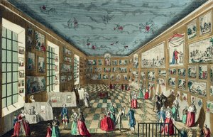 パリのルーブル美術館にある王立絵画彫刻アカデミーのサロンの斜視図 作： French School