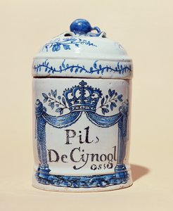 cynoglossumタブレット用の薬瓶、c.1700（セラミック）