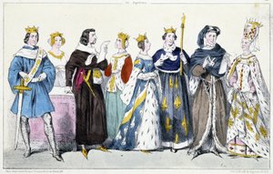 ヴァロワ家のフィリップ6世、ブルゴーニュのジャンヌ、善良なジョン2世、ブローニュのジャンヌ、ブルボンのジャンヌ、賢者のシャルル5世、シャルル6世、バイエルンのイザボー（イザベラ、エリザベス）（1371年～1435年