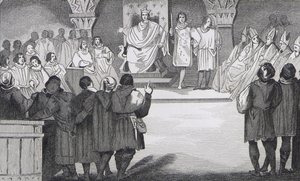 フィリップ4世（1268〜1314年）、ルベルはルーブル美術館でアメリカ合衆国総督と再会し、コラートの「フランスの歴史」から1840年に出版 作： French School
