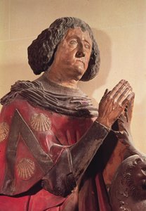 彼の墓からのフィリップ・デ・コミネス（1447-1511）（多色石） 作： French School